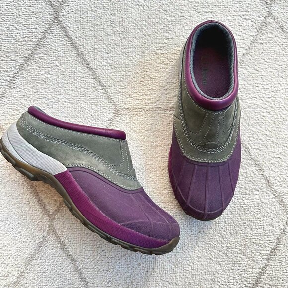 L.L. Bean Purple and Green Mules - Picture 1 of 9
